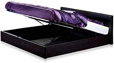 Luna Ottoman Bed Frame | Black | 160x200 | 800Liter Storage Space | Detachable Headboard
