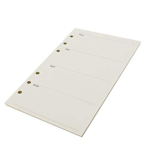 Image of Zelten Loose Leaf Punched Paper Refills Paper for 6 Hole Binder Personal Organizer Diary Notebook Refillable Planner (Weekly Planner,A5 /6 Hole)