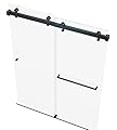 EUROTECH SHOWERS VITRA-200 56.5-60" W x 78" H Twinglide Frameless Shower Door w/ 3/8" Clear Tempered Glass (MATTE BLACK)