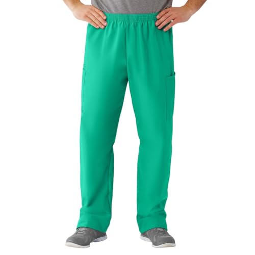 AngelStat Style 674 Unisex Cargo Scrub Pants with Elastic Waist Jade