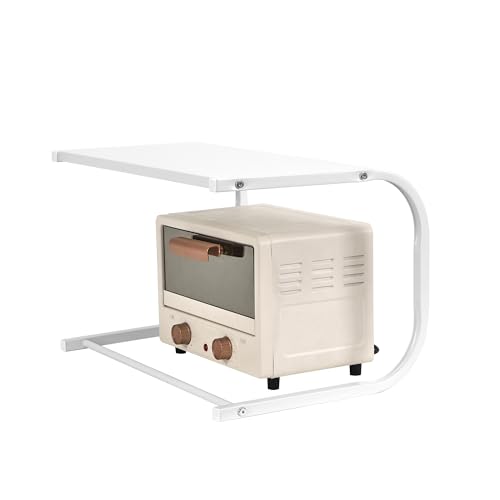 VECELO レンジ上ラック キッチンラック レンジ台 レンジ棚 トースターラック 電子レンジ ラック 耐荷重15KG 幅55*奥行き33*高さ38cm 多用途 頑丈 省スペース 食器棚 キッチン収納 シンプル ホワイト