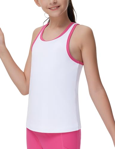 Image of THE GYM PEOPLE Girl's Athletic Tank Tops Racerback Running Workout Shirts | Soft, High stretch, Racerback, Relaxed fit, Easy to match, For running, dancing and daily wear
