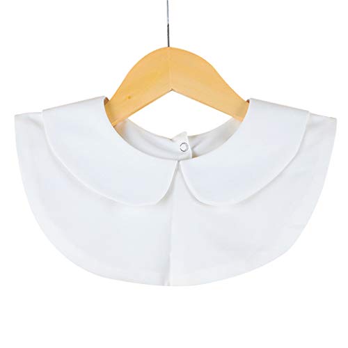 VOVOL Faux col de chemise détachable pour femme - En coton solide - Blanc et noir - Chemisier vintage détachable - Accessoire pour vêtements Cover