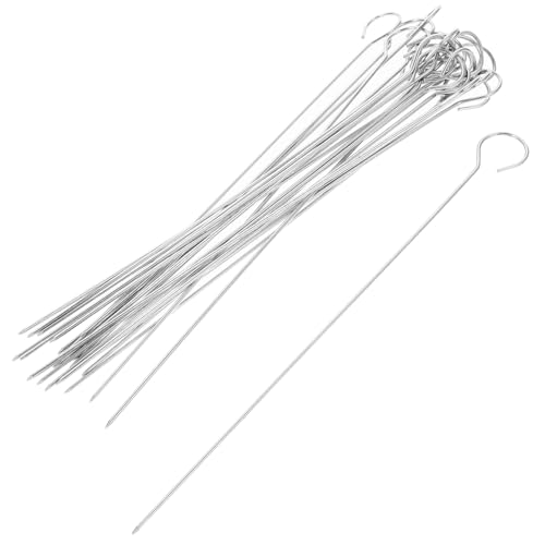 Luxshiny 25 piezas Brochetas Inoxidable Reutilizables para Barbacoa Parrilla y para Carne y Verduras Alta Resistencia y Durabilidad