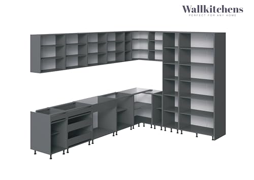 WallKitchens Kitchen Timeless Collection Black & Gray Color Base Size 12Ft Wide