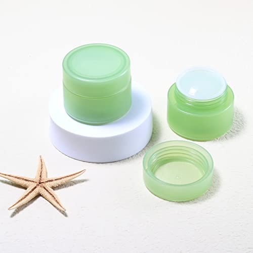 Moilluxe Empty Plastic Cream Jars With Lids,Jars For Body Butter,Leak-Proof & Bpa Free Containers For Aloe Vera Gel Cream Bottle Cosmetic Makeup Face Body,6Pcs/50G&Green #TOP5