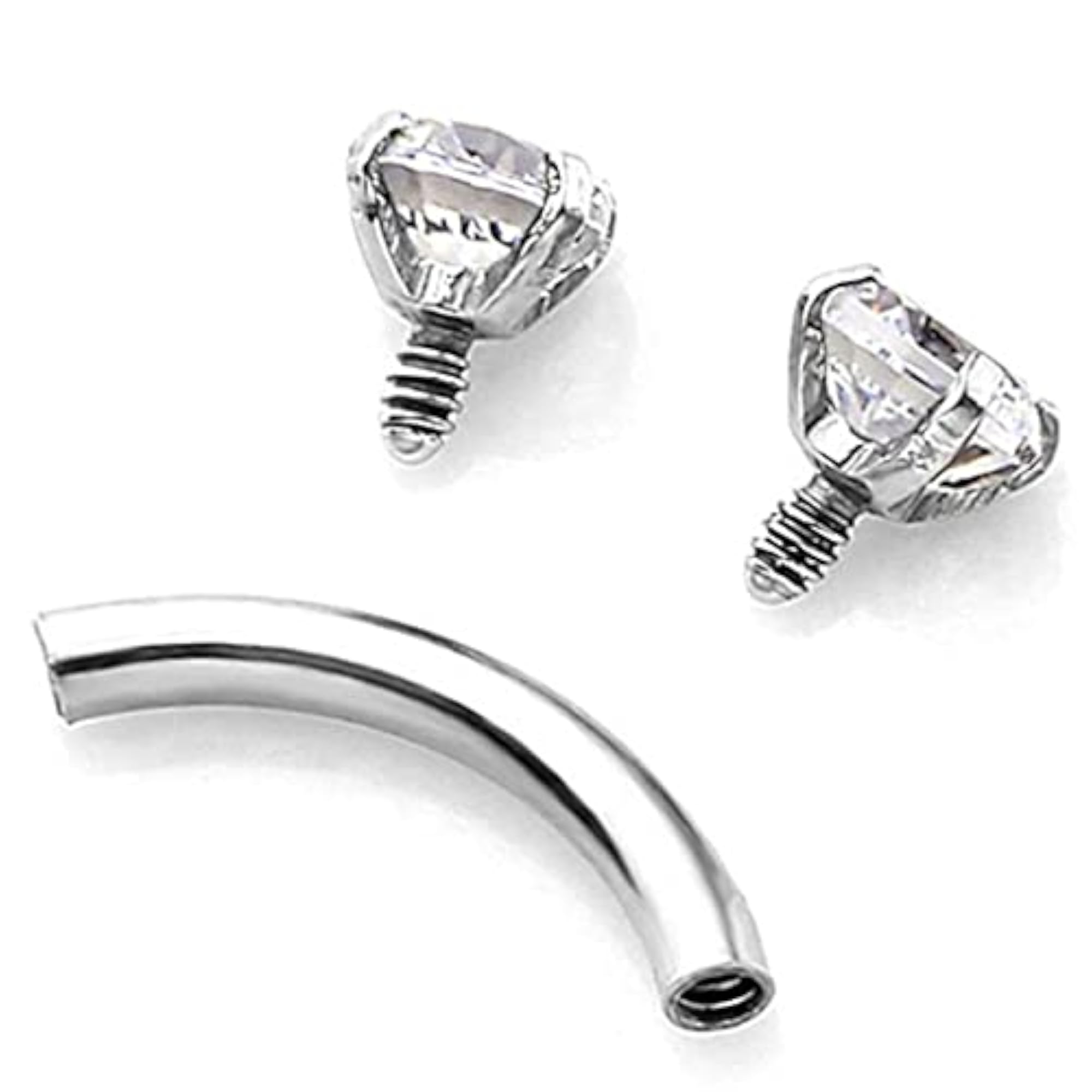 Stainless Steel Zircon Curved Barbell Eyebrow Piercing Jewellery