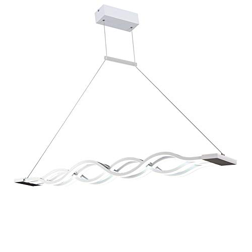 Plafonnier LED moderne pour salle à manger lustre suspension vague blanc séjour et bureau