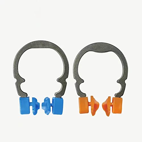 Image of Dental Sectional Matrix Ring Clamp Spring Clip, Autoclavable Nickel Titanium Orthodontic Clamp Rings, Contoured Matrices System for Pre and Post Molars. (R2 Blue)