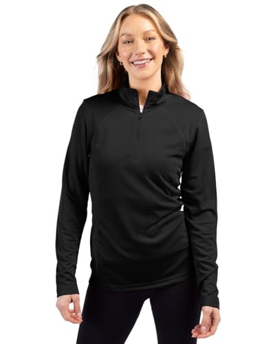 Clique Ice Pique Womens Half Zip Tech Pullover, Black, XS