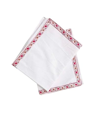 Image of Cotton Plain Topsheet with Border Summer /Ac Stylish Beautiful Single Bed Top Sheet /Odhne wali Chaddar (60x90 Inch Size) Pack of 2 (Cream)