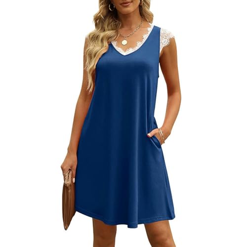 Robe d'été femme col en v en dentelle décontractée chic AMN22032601 - 6