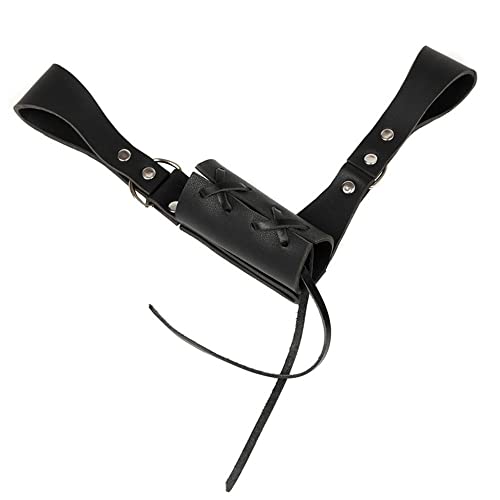 Wikinger-Krieger mittelalterliches PU-Leder-Kost Mittelalterlicher Kreuzfahrer Ritter Sword Scabbard Vintage Handgemachte rechte Hand PU-Leder Schwert Gürtel ( Color : Black , Größe : One size ) Cover