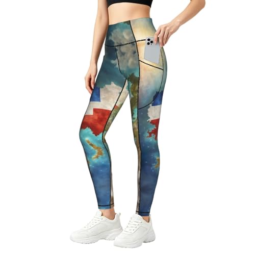 Leggings con bandera de Filipinas ropa para clima pantalones de entrenamiento mujer con bolsillos