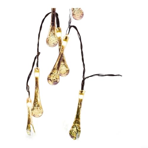 CNANRNANC Guirlande lumineuse solaire à 60 LED en forme de goutte d'eau 8 m marche/arrêt...