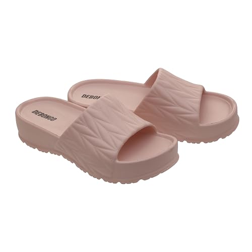 Image of DEBONGO Textured Comfortable Slider for Women | EVA Open Toe Sliders with Textured Upper and Cushioned Sole | Easy Slip-On Sandals for Relaxed Styling and Movement