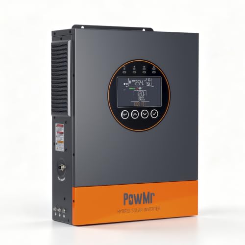 Image of PowMr 4000W Hybrid Solar Inverter 24V DC to 110V AC, Pure Sine Wave Output with 100A MPPT Charge Controller, Max.PV Input 5000W, 500VDC, fit for 24V Lead-Acid and Li Batteries,RV,Off-Grid System