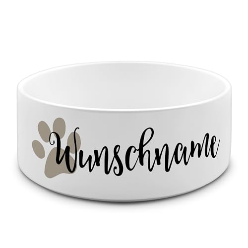 PrintPlanet® - Futternapf mit Name oder Text personalisiert – Für Hunde - Napf Hundenapf Wassernapf selbst gestalten - Layout 02