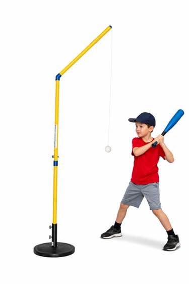 Junior Home Run Trainer, Baseball and Softball Hitting Practice Trainer for Kids Ages 5 to 7. Lightweight Stationary Indoor/Outdoor Batting Trainer