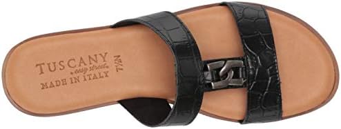 Tuscany Women's Flat Sandal, Black Croco, 10 Narrow | Image 4