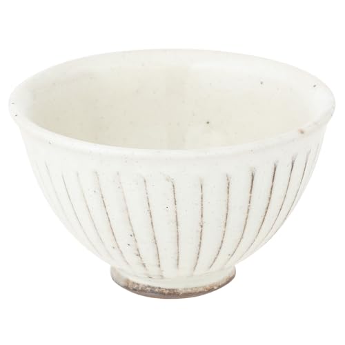 TOKI1919 MINOYAKI 日本食 伝統の 茶碗 お茶わん 直径約12×7cm 美濃焼 みの 陶器 和食 皿 旅館 料亭 レストラン 仕様 食器 電子レンジ可 食洗機可 粉引削ぎ目 白 グレー 日本製 37K029-01
