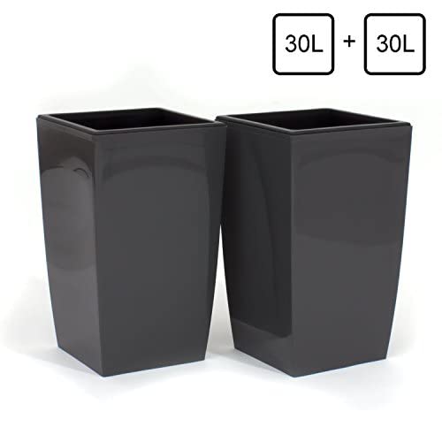 Set 2 Vasi per Piante Coubi Quadro 30L Alto con