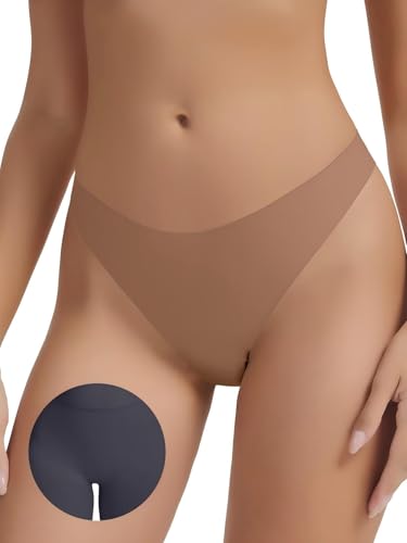 Image of Seamless Camel Toe Thongs for Women Invisible Thong Panty Liners No Show Camel toe G-Strings Workout Underwear