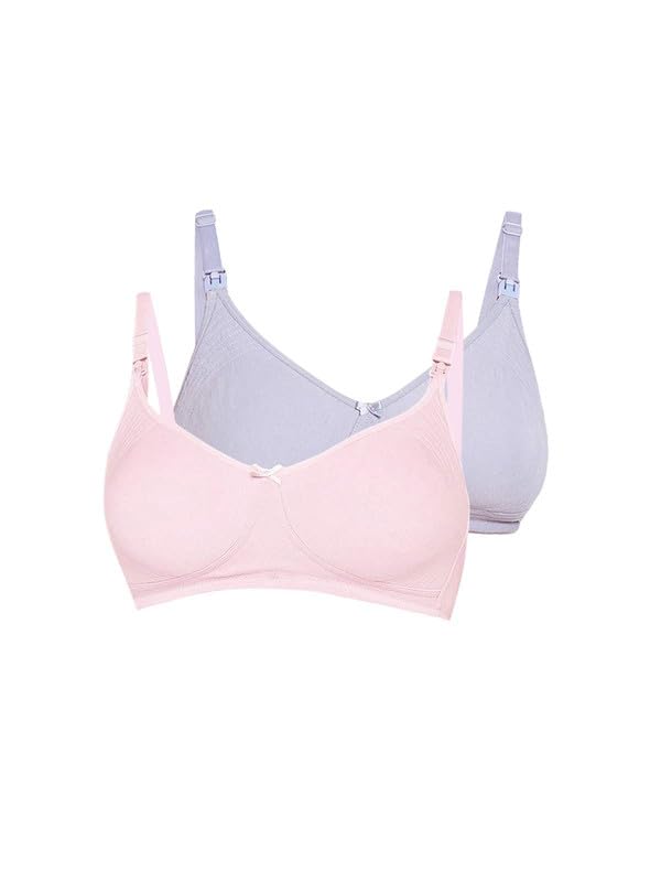 Image of Inner Sense Organic Cotton Bamboo Feeding Bra for Women Full Coverage I Non Padded Encircled Nursing Bra for Women with Side Support and Wirefree Design (Combo Pack)