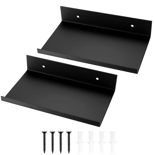 ANBEEISS 2 Pcs Etagere Murale Noire, Petite Étagère Murales, Etagere Noir, Tablette, Petites...