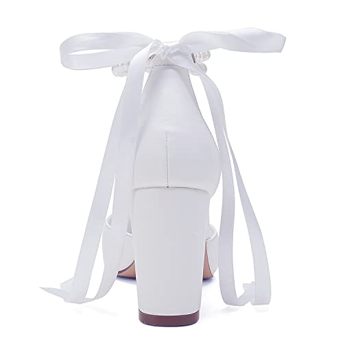 Women's Chunky High Heels Pumps Closed Toe Block Heels Dress Pump Shoes for Women Prom Wedding Party Office Work Formal Sandal2