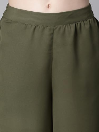 Image of oxolloxo Women Plain Elasticated Staright Flare Pant