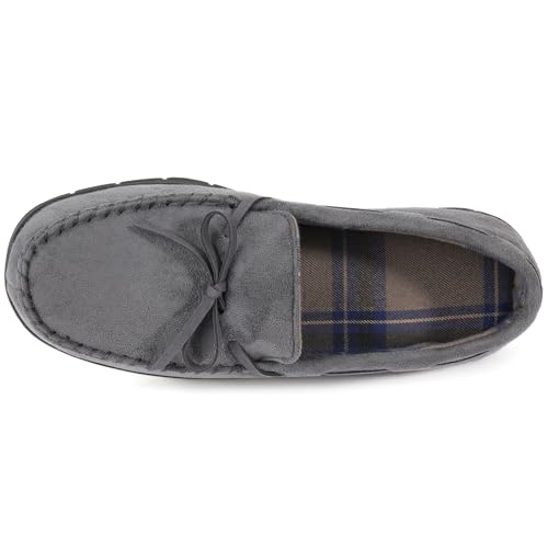 Image of ULTRAIDEAS Men's Luke Moccasin Slippers Memory Foam Cozy House Slippers, Warm Comfy Slippers for Men, Indoor Outdoor Loafer Anti-Slip Home Shoes
