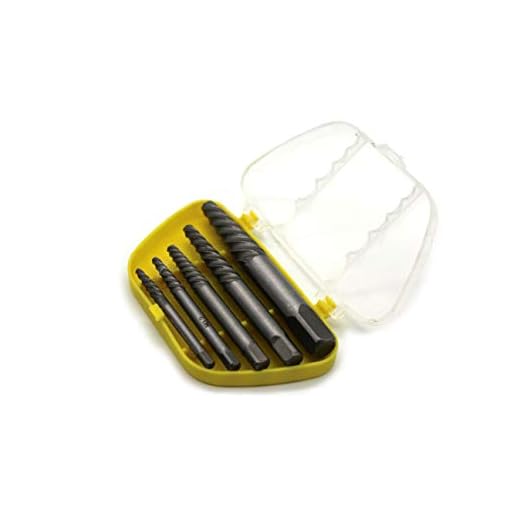 TEMO 5 pc Heavy Duty Screw Extractor Kit Damage Broken Bolt Removal Tool Set