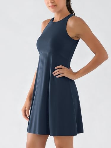 Image of ODODOS Casual Flare Tank Dress for Women Summer Sleeveless Sundress Mini Skater Dress