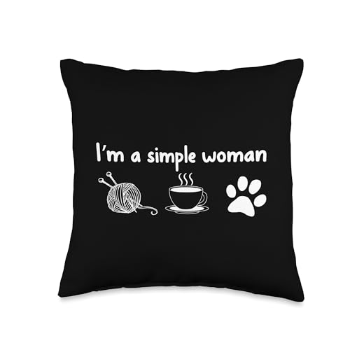 I'm a Simple Woman Knitting Gift for Knitters Christmas Gift Throw Pillow