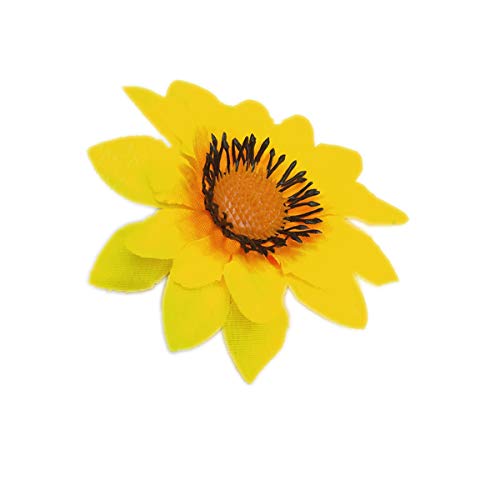 Image of Plastic Artificial 9 cm 50 PIS Big Sunflower Flower Head for Wedding Home DIY Party Decoration Hair Clip Craft (Yellow 9cm X 9cm) (50)
