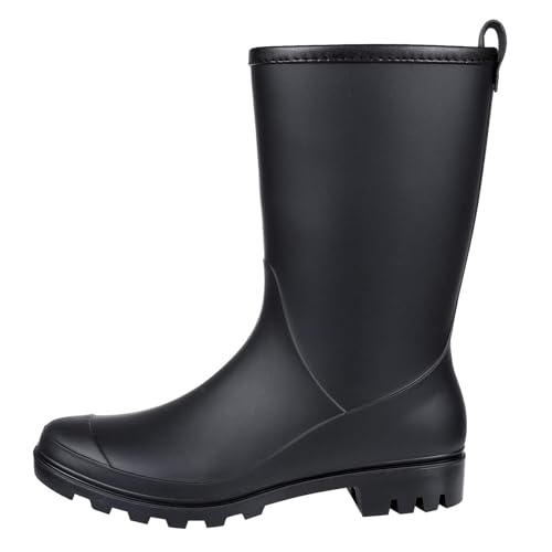 Image of Asgard Women's Mid Calf Rain Boots Waterproof Garden Shoes Slip on Rubber Boots