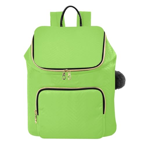 Sac à dos vert gazon pour femme, sac à dos antivol léger de voyage