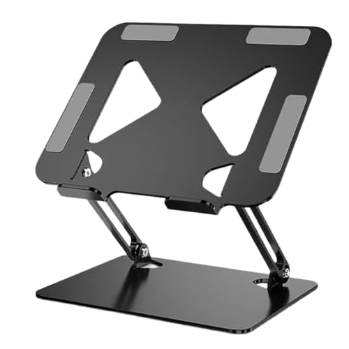 Support d'ordinateur portable pliable acier noir rehausseur tablette PC 17.3 pouces