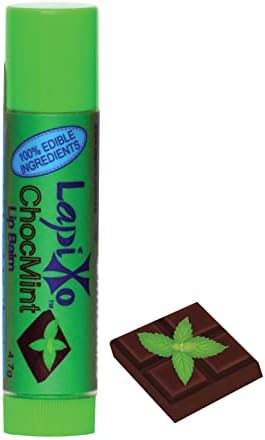 LAPIXO Natural Edible Lip Balm, Antioxidant-rich Olive & Avocado Oils, 100% Edible & Safe Premium Ingredients, Moisturizer for Dry & Chapped Lips, Unsweetened, for Adults & Kids, 0.16 oz (ChocMint) | Made in Australia