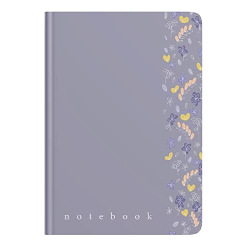 Image of FACTOR NOTES Hardbound Notebook: 100 GSM|A5|3 Bookmarks|200 Pages|Inner Pocket|Ruled (The Lavender Wildflower)