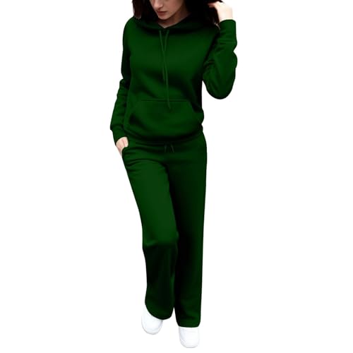 MJGkhiy Tuta Sportiva Donna Completa Cotone Due Pezzi Felpe con Cappuccio e Pantalone Tuta Fitness Tracksuit Elegante Tinta Unita Tute da Ginnastica Palestra Invernale Curvy Completi Sportivi Completo