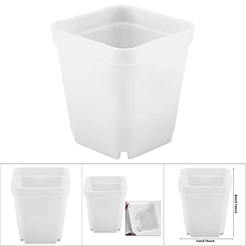Atyhao 20pcs Mini Modern Succulent Plant Pots Small plastic Containers, Scrub square Pots(white) - Image 4