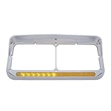 United Pacific 32350 Headlight Bezel, Rectangular, Dual, with Visor, LED Cut-Out
