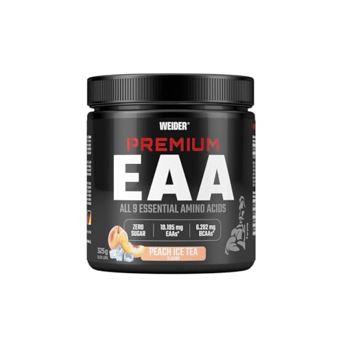 Weider Premium EAA Pulver - Essentielle Aminosäuren - BCAA 2:1:1 Verhältnis, vegan & zuckerfrei - 325g - Peach Ice Tea