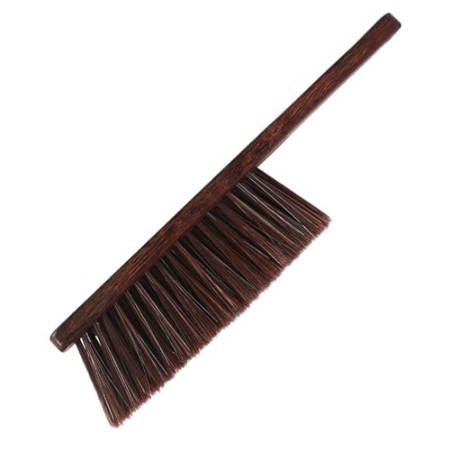 YROHGKPN Escoba de mano con cerdas de madera natural, herramienta de barrido suave, cepillo para polvo para superficies de baldosas de madera dura, limpieza, escoba de polvo con largo