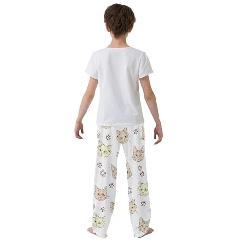 Boys' Pants Cats Kittens Cute Paw Long Bottoms Jogger Pants Elastic Waist Trousers with Pockets S-XL3