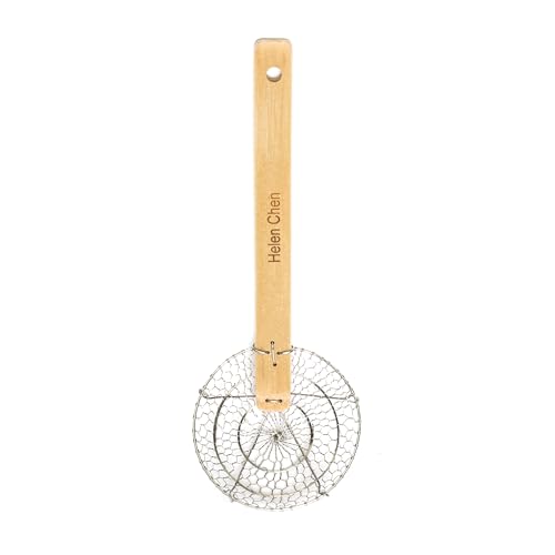 Comparison: Best Bamboo Spider Strainer 2 Helen’s Asian Kitchen Spider Strainer | 5-Inch Stainless Steel Wire Mesh Ladle with Sustainable Wood Handle for Frying, Cooking, and Draining