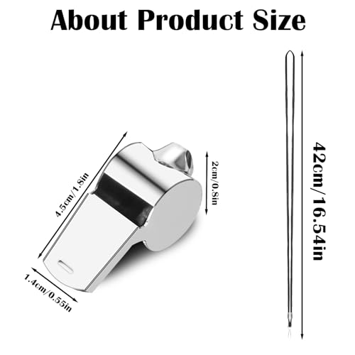 QOEOTUY 2 Stück Pfeife Edelstahl - Schiedsrichter Pfeife mit Schlüsselband - Trillerpfeife Sportunterricht, Laut und Deutlich - Profi Whistle für Schiedsrichter, Trainer