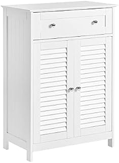 SoBuy FRG238-W Stojące Komoda łazienkowa mebel łazienkowy kredens szafka do korytarza z jedną szufladą i drzwiami Biały 60 x 35 x 87 cm
